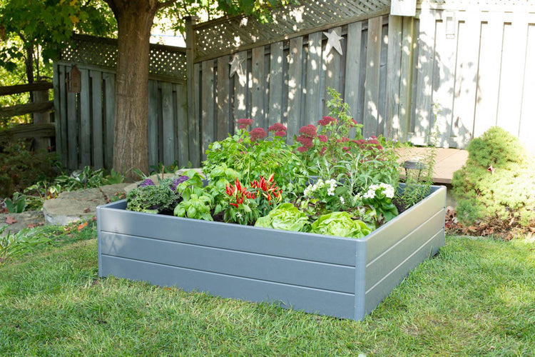Raised Garden Bed 44.5" x 44.5" x 11.5" – Slate Gray