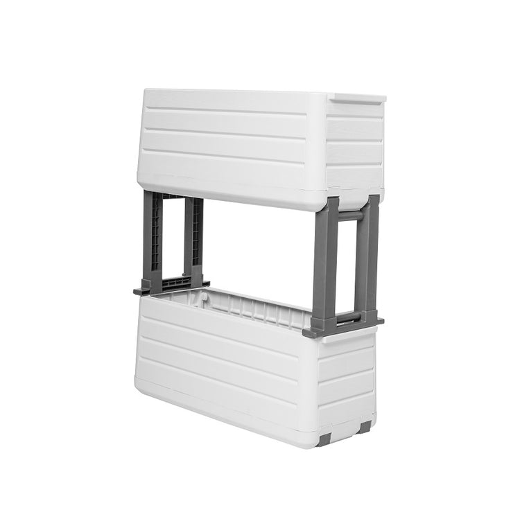 Smart Modular Garden, 2-Pack 27" x 11" x 22" / 27" x 11" x 33" – White/Gray